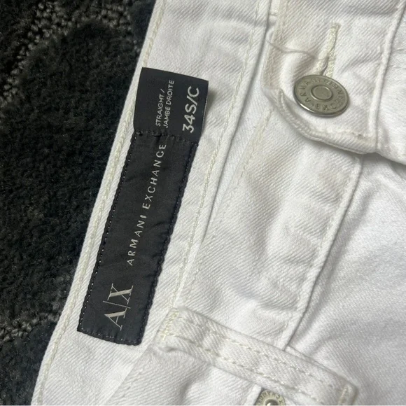 A/X Armani Exchange White Straight Leg Jeans - Picture 5 of 6